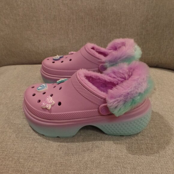 AESPA X CROCS Stomp Lined Clog Pastel Pink Blue Purple - Picture 5 of 8